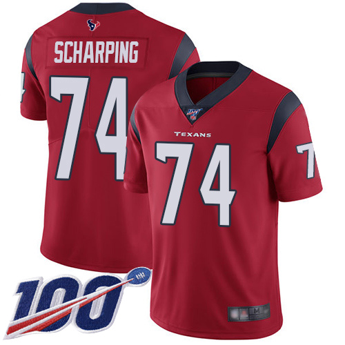 Houston Texans Limited Red Men Max Scharping Alternate Jersey NFL Football #74 100th Season Vapor Untouchable